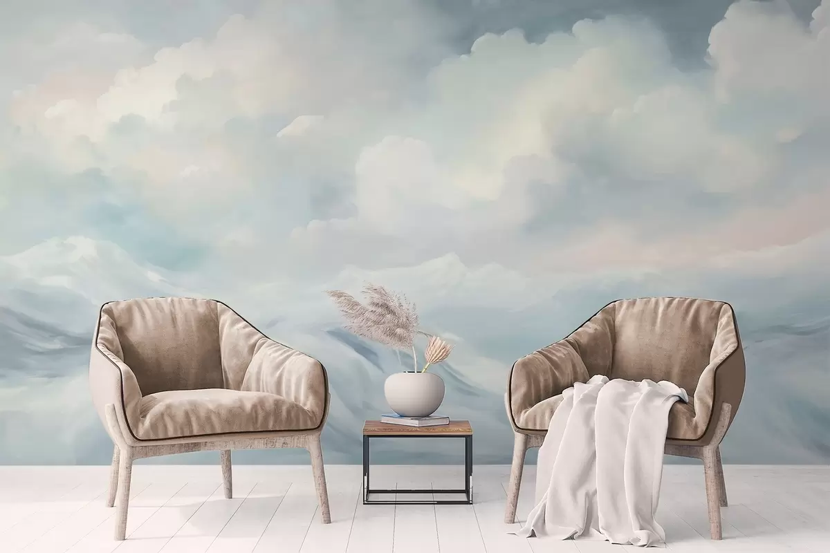 Fotobehang Wolken en zee w04598