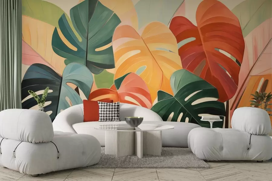 Fotobehang Bladachtig ritme w04568