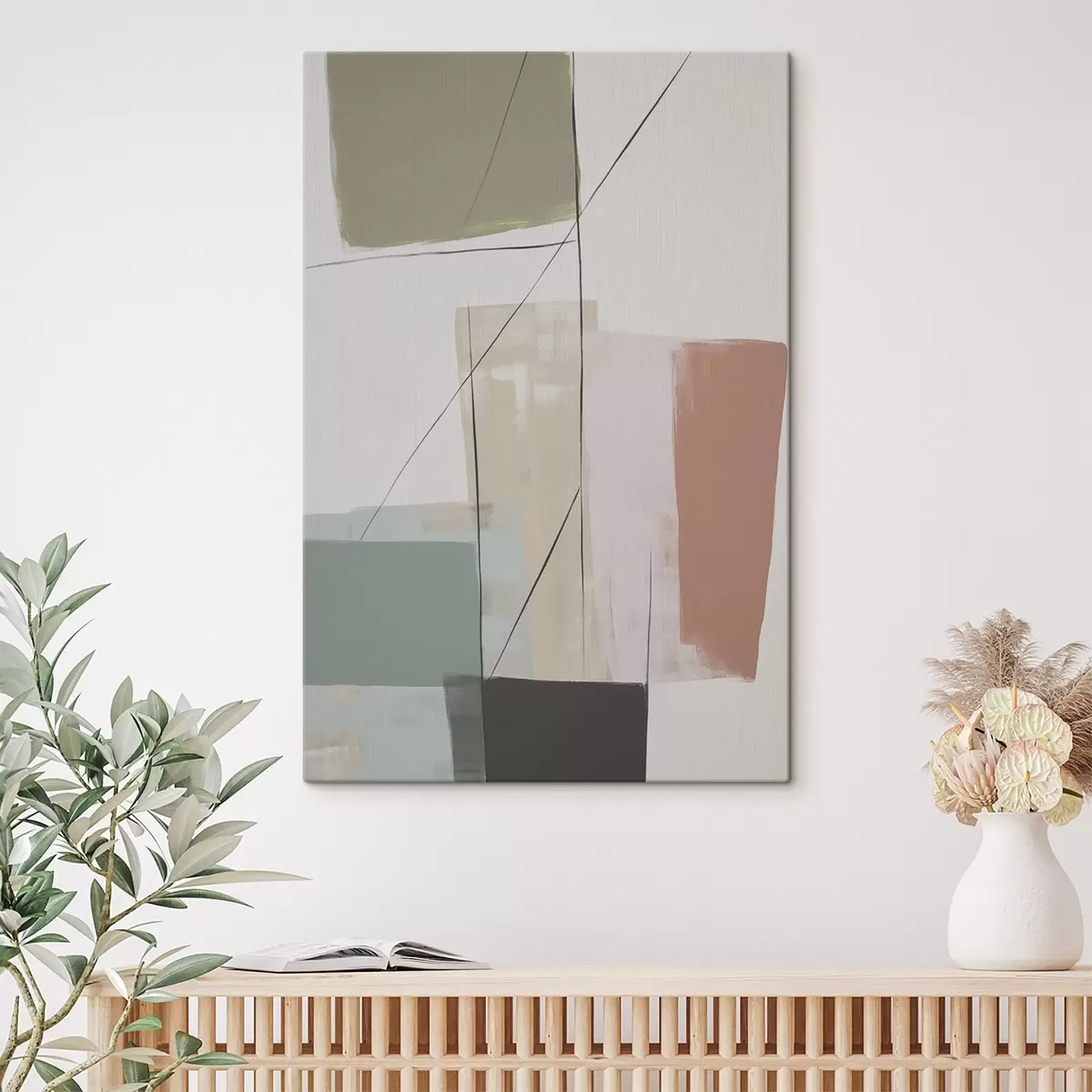  Schilderijen Abstractie met imitatie van slijtageplekken s45974