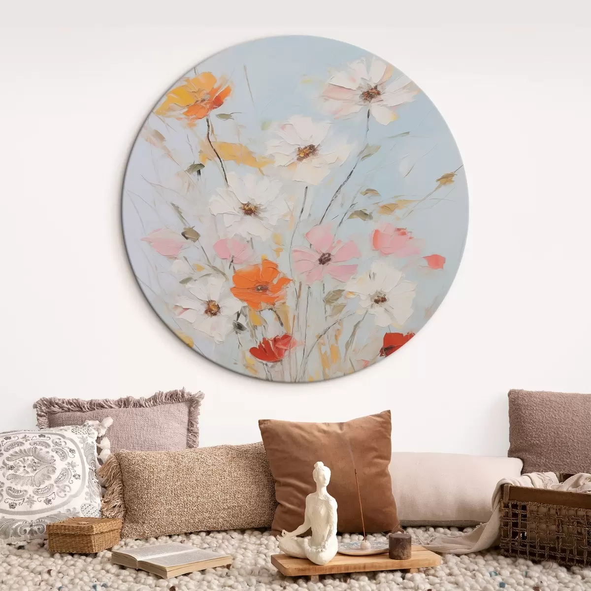 Ronde schilderijen Fijne bloemen r45981