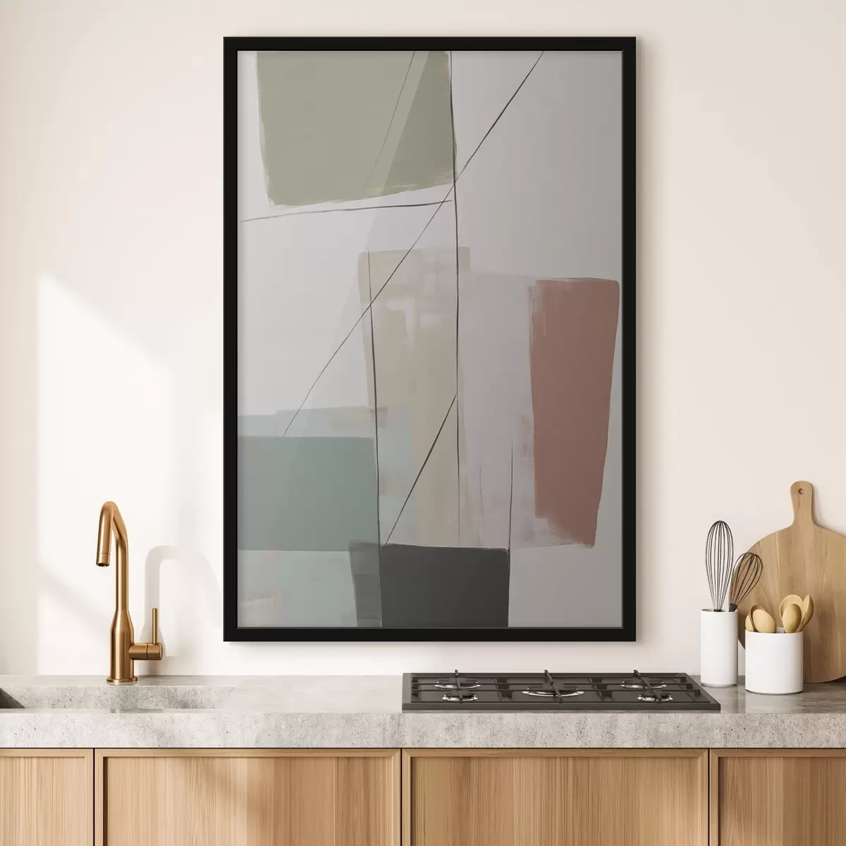 Poster Abstractie met imitatie van slijtageplekken f45974