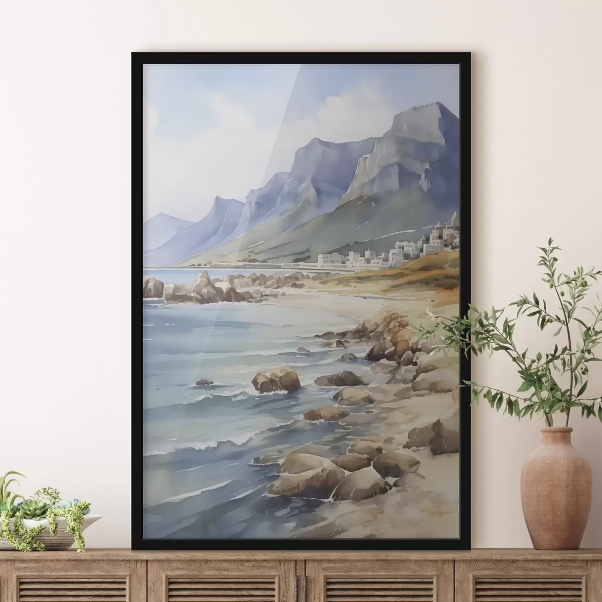 Poster Kust imitatie van aquarel f45978
