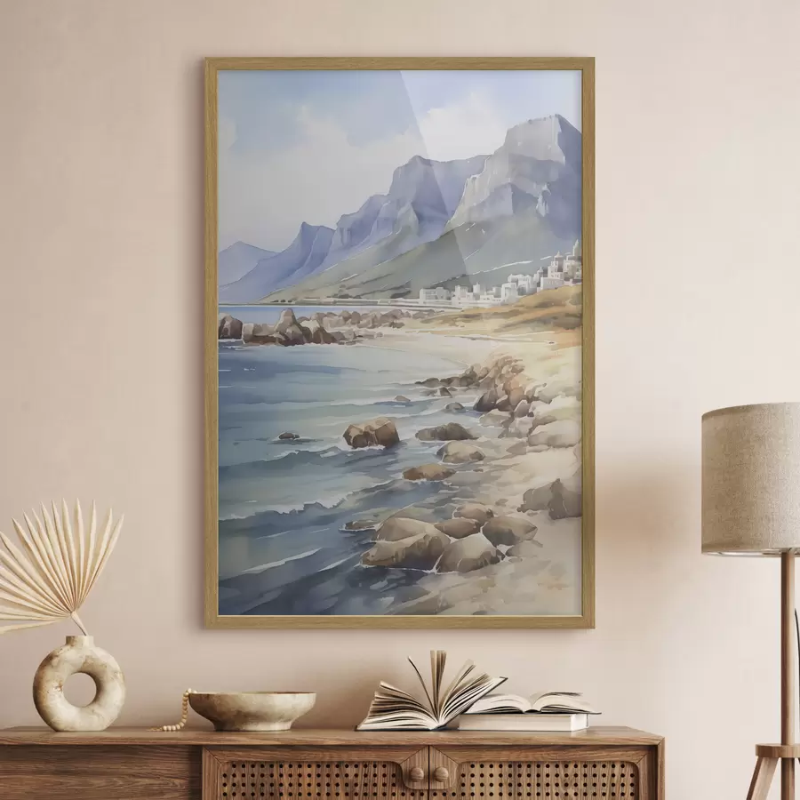 Fotobehang Kust imitatie van aquarel f45978