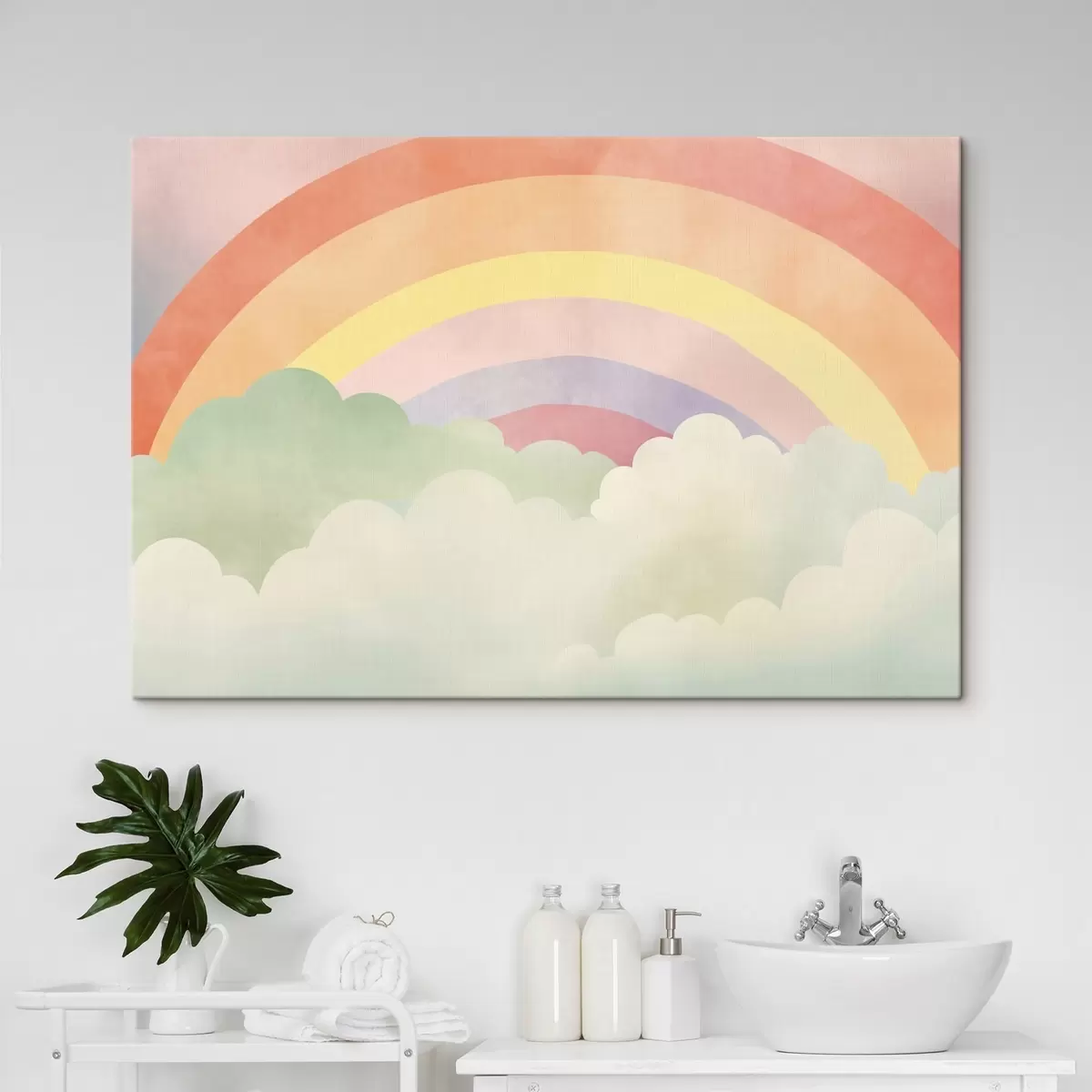  Schilderijen Regenboog boven de wolken s45958