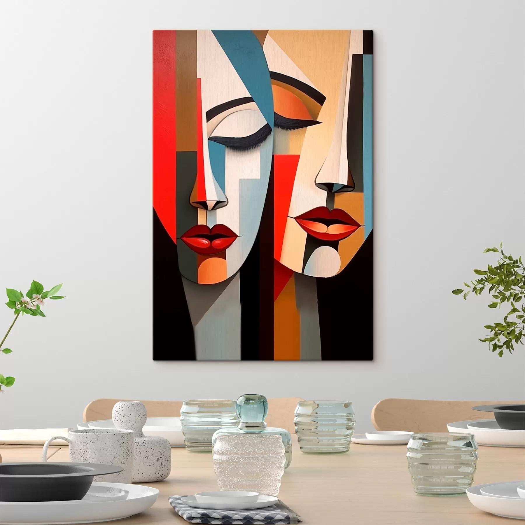  Schilderijen Abstracte vrouwelijke gezichten s45967