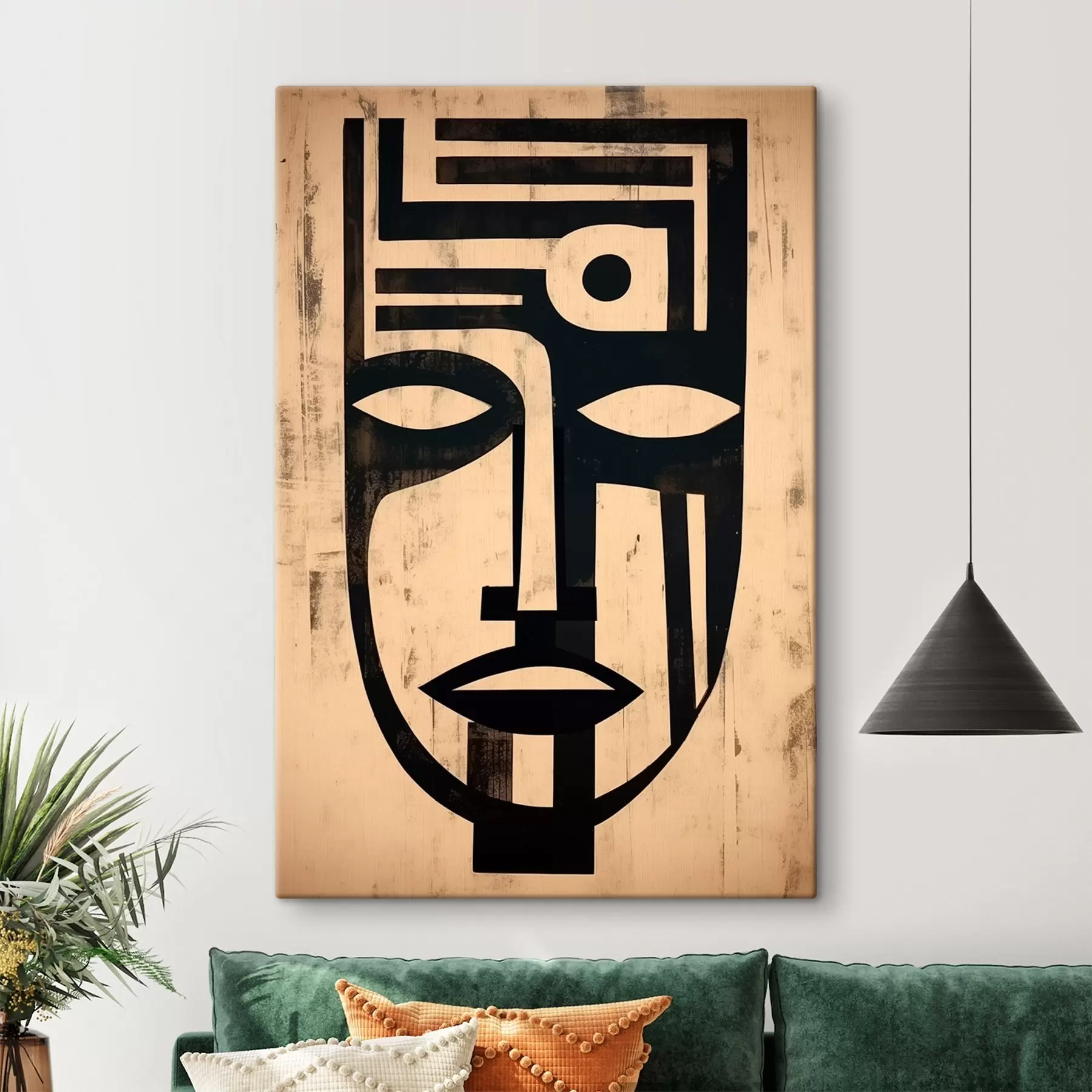  Schilderijen Geometrisch abstract gezicht s45970