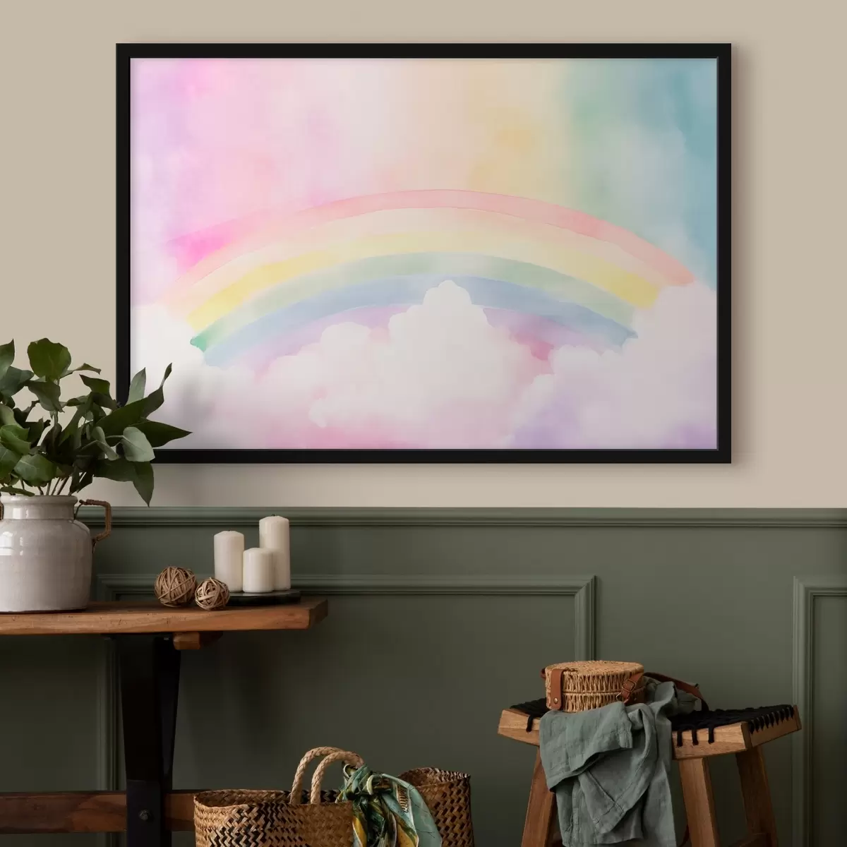 Poster Regenboogwolken f45954