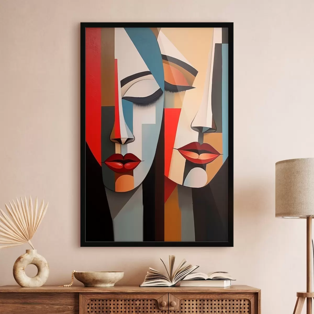 Poster Abstracte vrouwelijke gezichten f45967