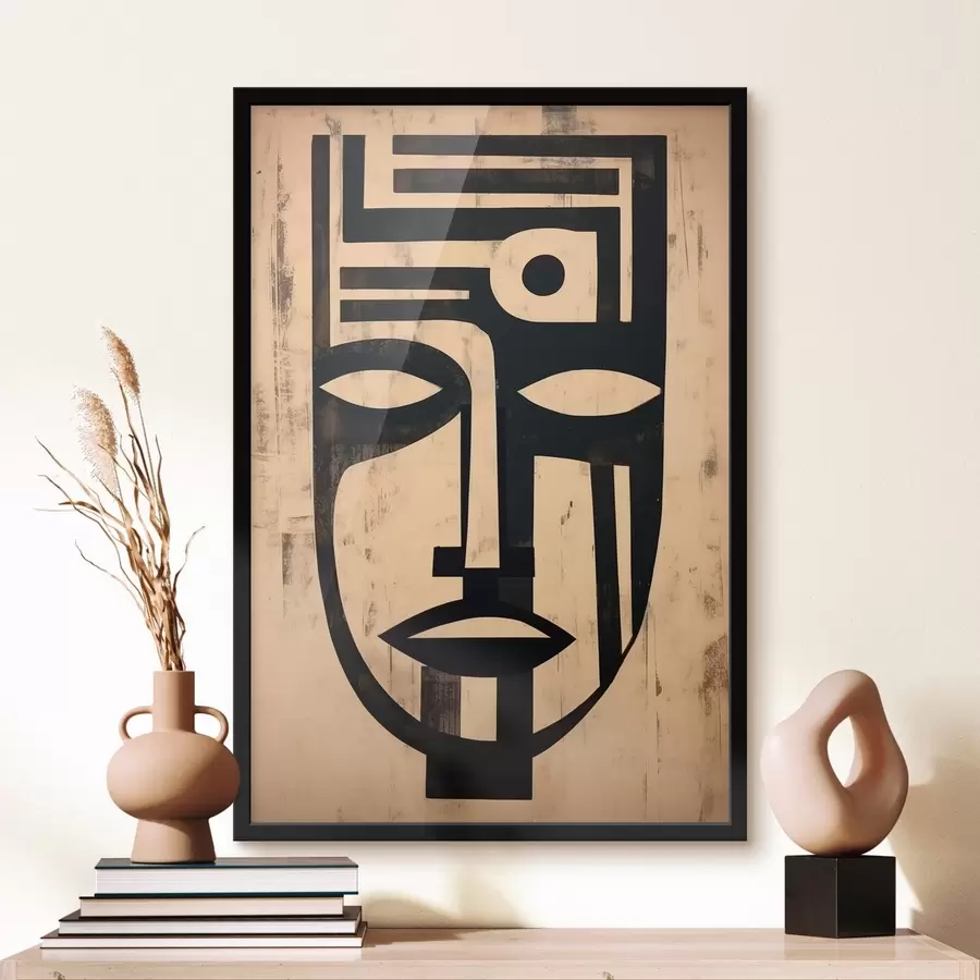Fotobehang Geometrisch abstract gezicht f45970