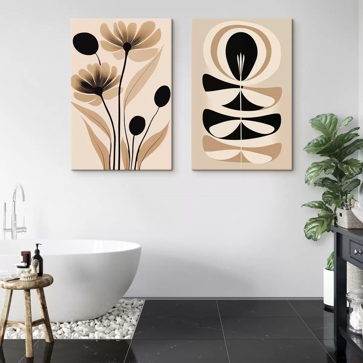  Schilderijen Abstracte bloemen m00773