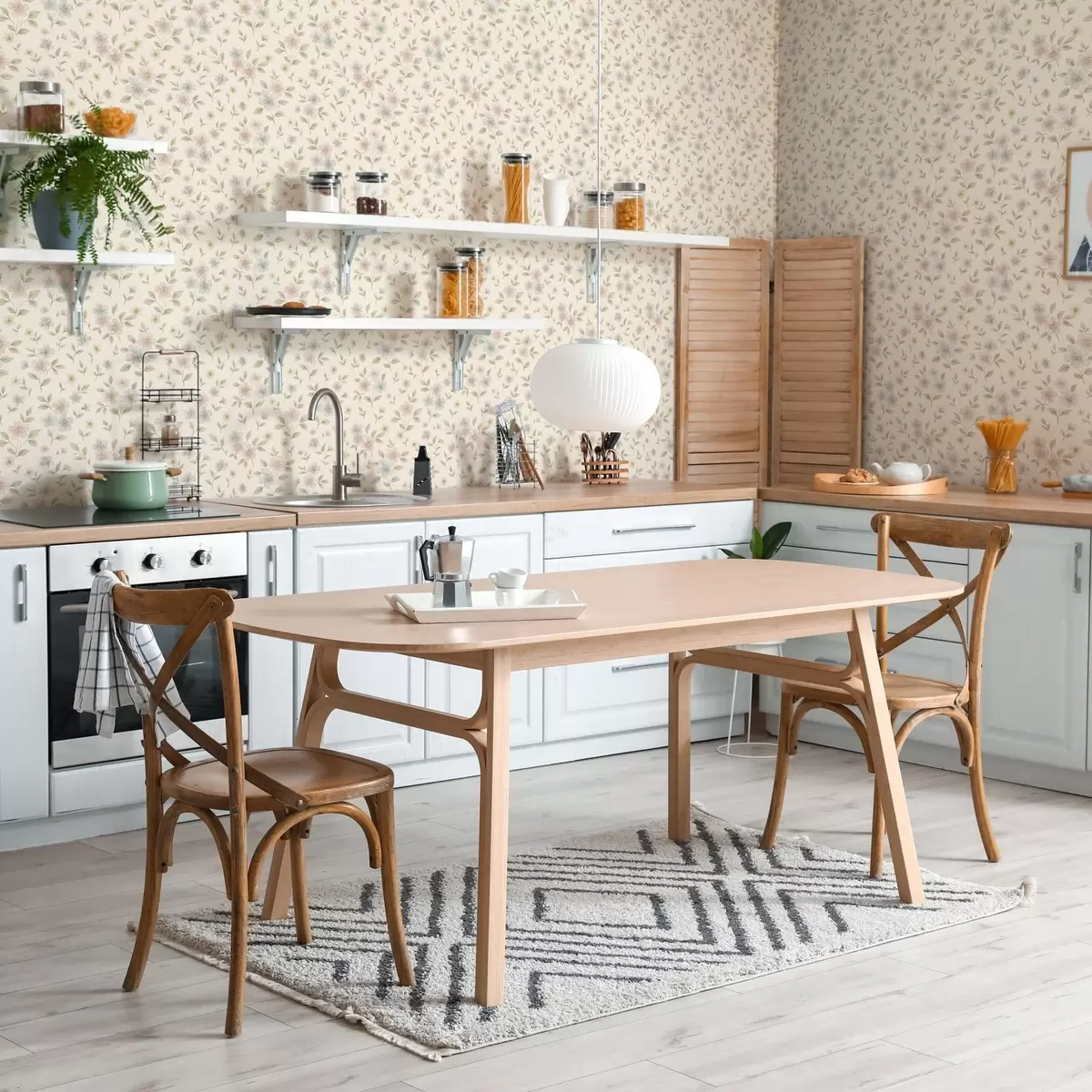 Behang Pastelkleurige weidebloemen op een crèmekleurige achtergrond a00596