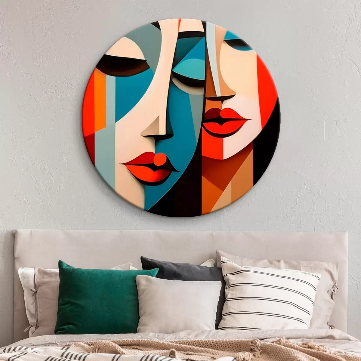 Ronde schilderijen Geometrisch vrouwelijk portret r45966