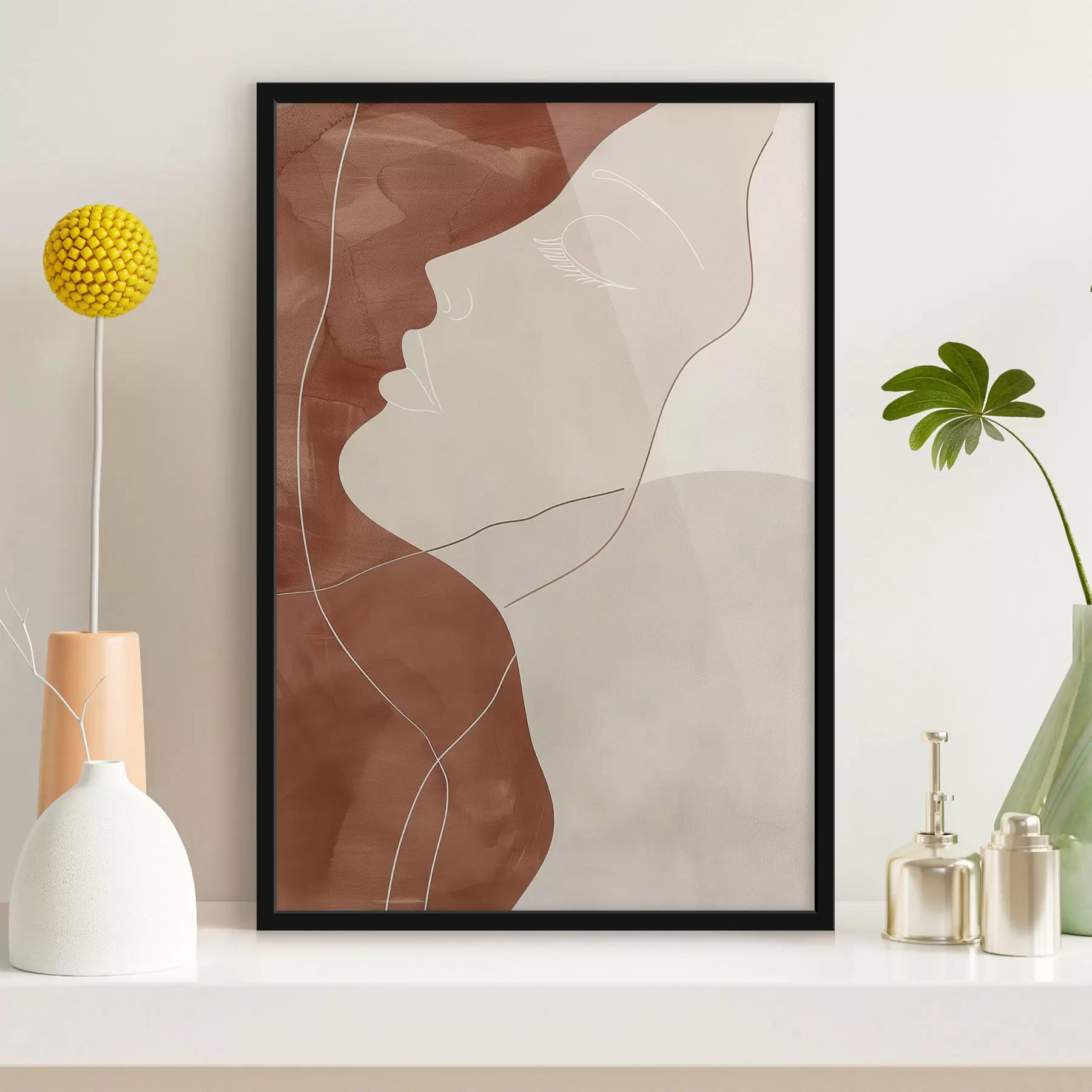 Fotobehang Abstractie, silhouet van een meisje f45656