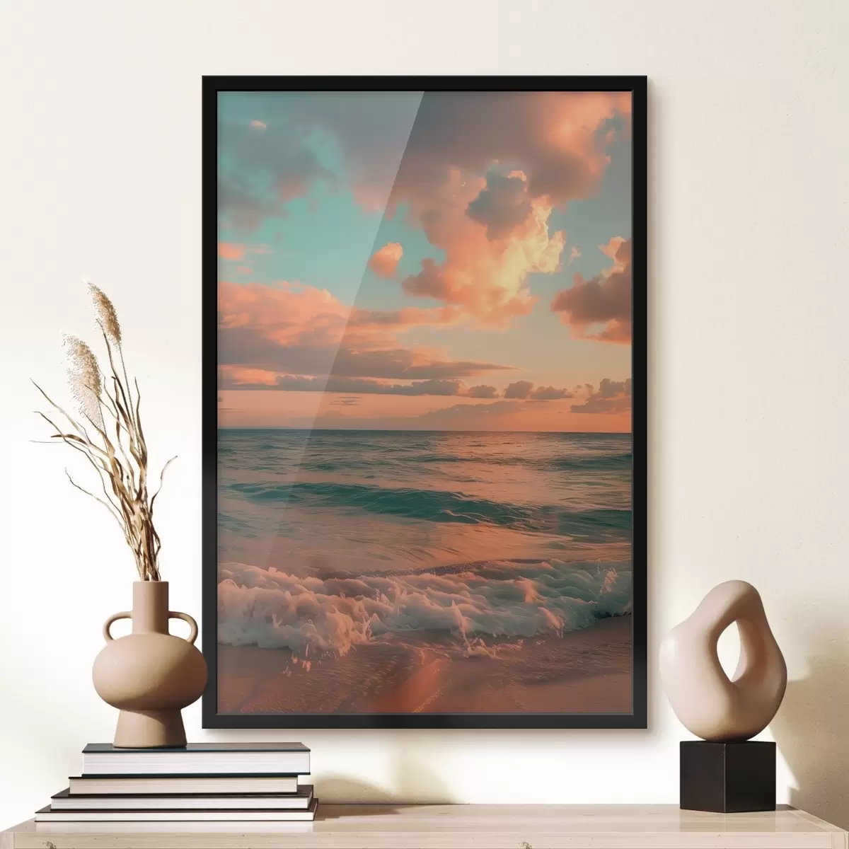 Poster Wolken tegen de achtergrond van de zee f45660
