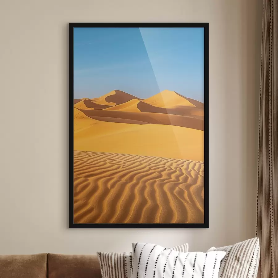 Fotobehang Blauwe lucht tegen de achtergrond van een woestijn f45666