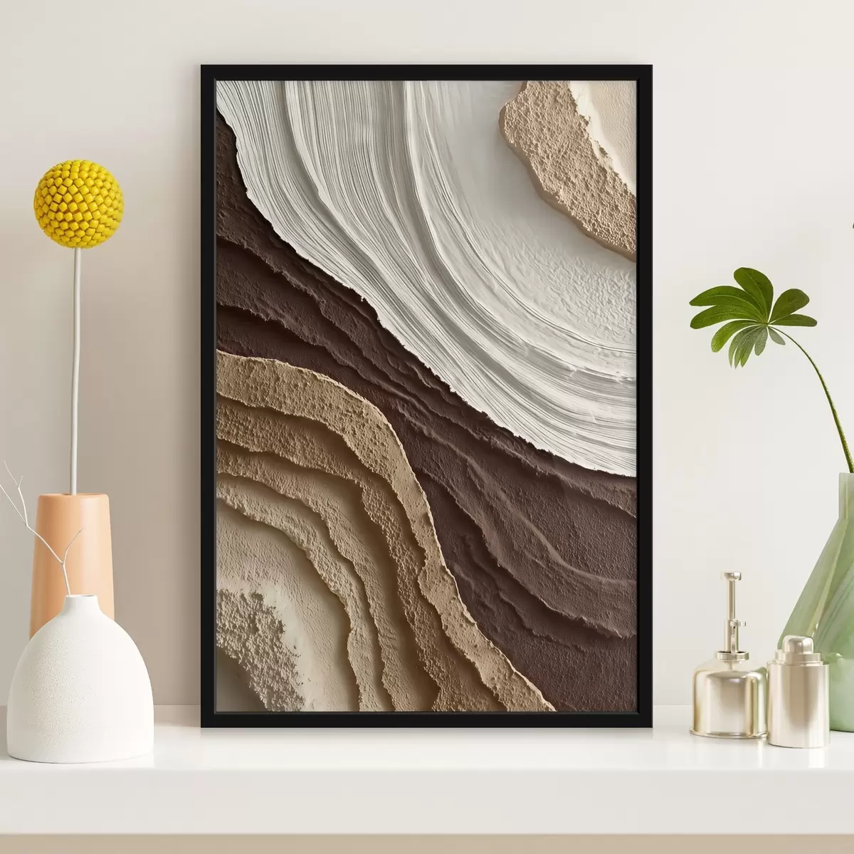Poster Crèmekleurige terrassen met natuurlijke textuur f45895