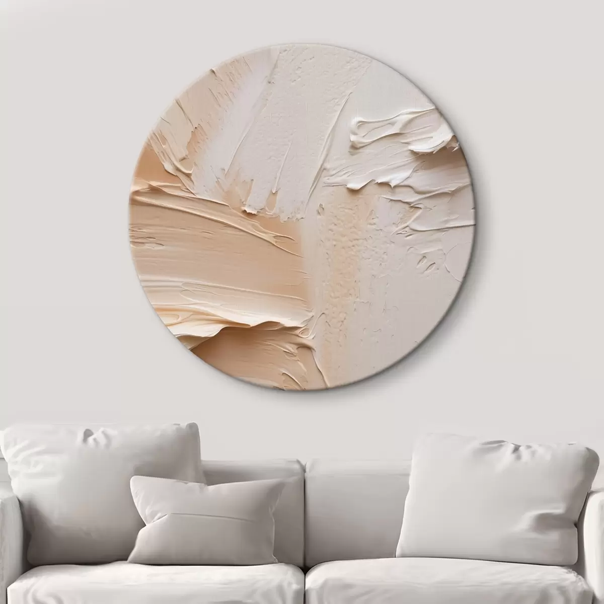 Ronde schilderijen Lichte impasto-streken, romige zanderige textuur r45872