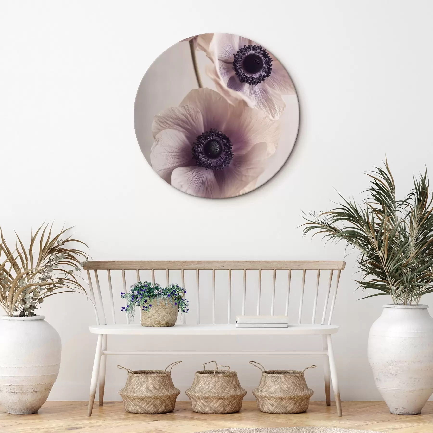  Schilderijen Delicate anemonen met donkere hartjes, pastelkleurig r45875