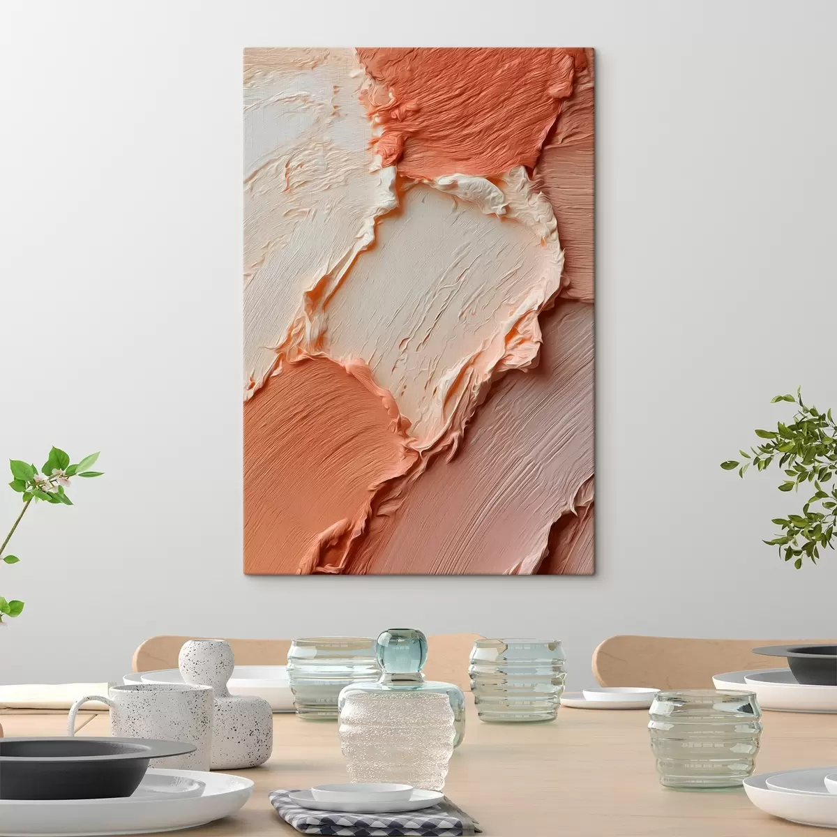  Schilderijen Crèmekleurige, perzikkleurige penseelstreken, rijke impasto s45869