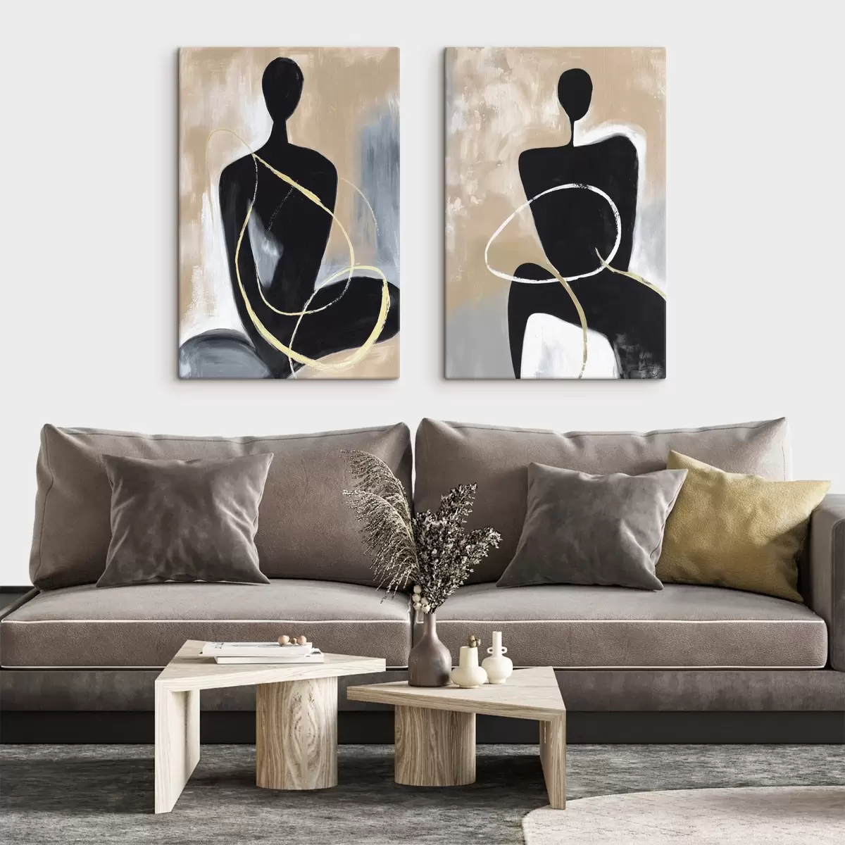 Schilderijen Abstracte silhouetten m00719