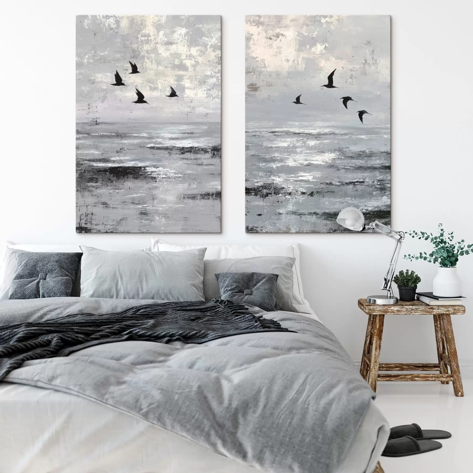 Schilderijen Abstract landschap met vogels m00778