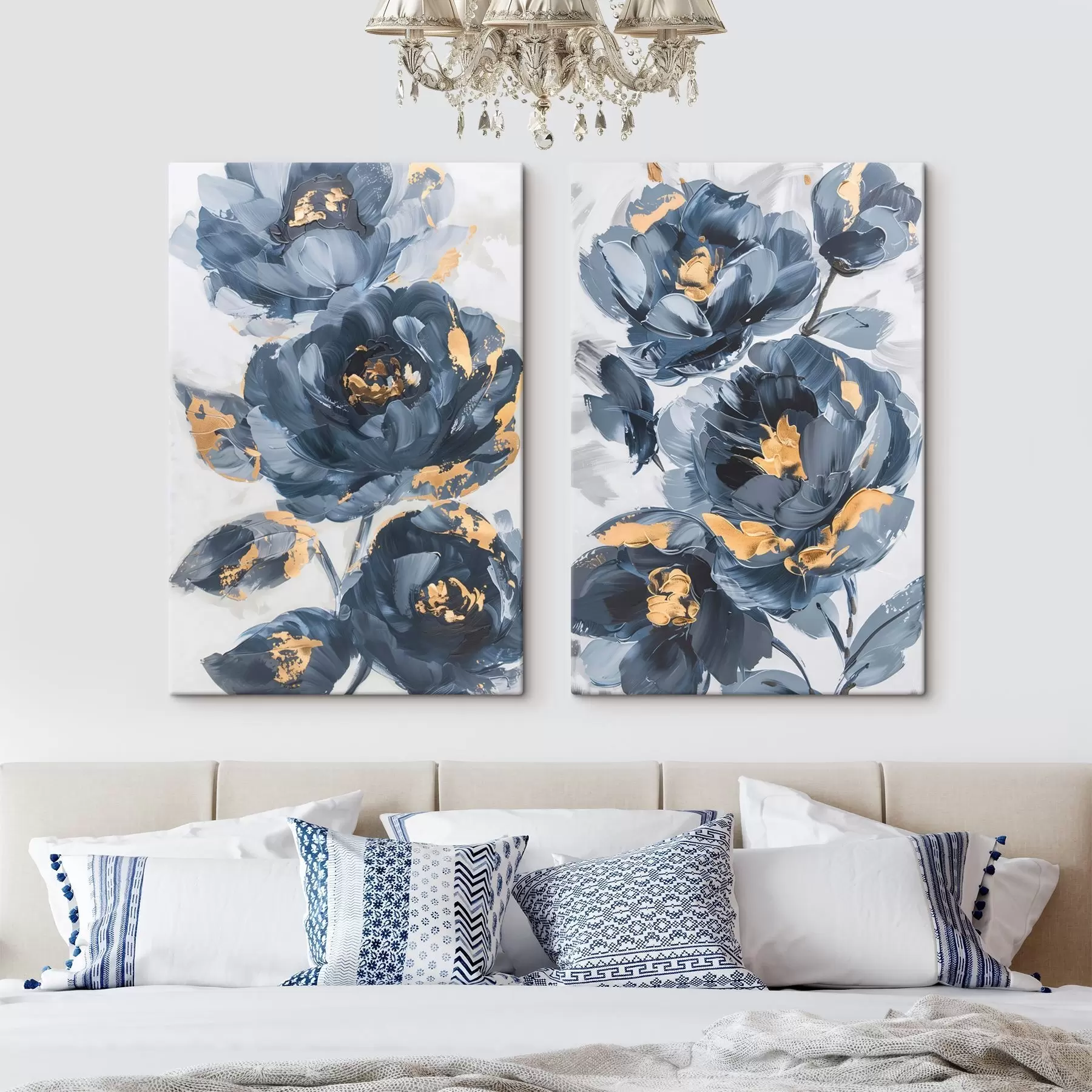  Schilderijen Grote abstracte bloemen m00782