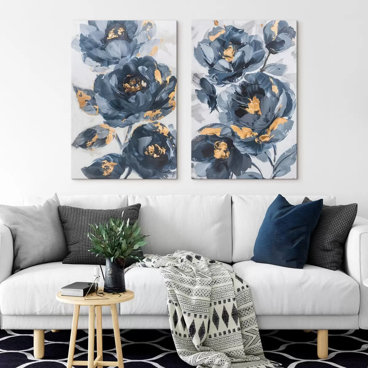  Schilderijen Grote abstracte bloemen m00782