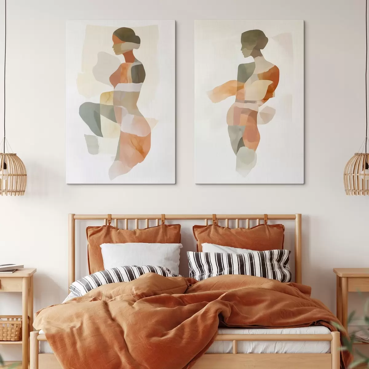  Schilderijen Abstracte vrouwelijke silhouetten m00788