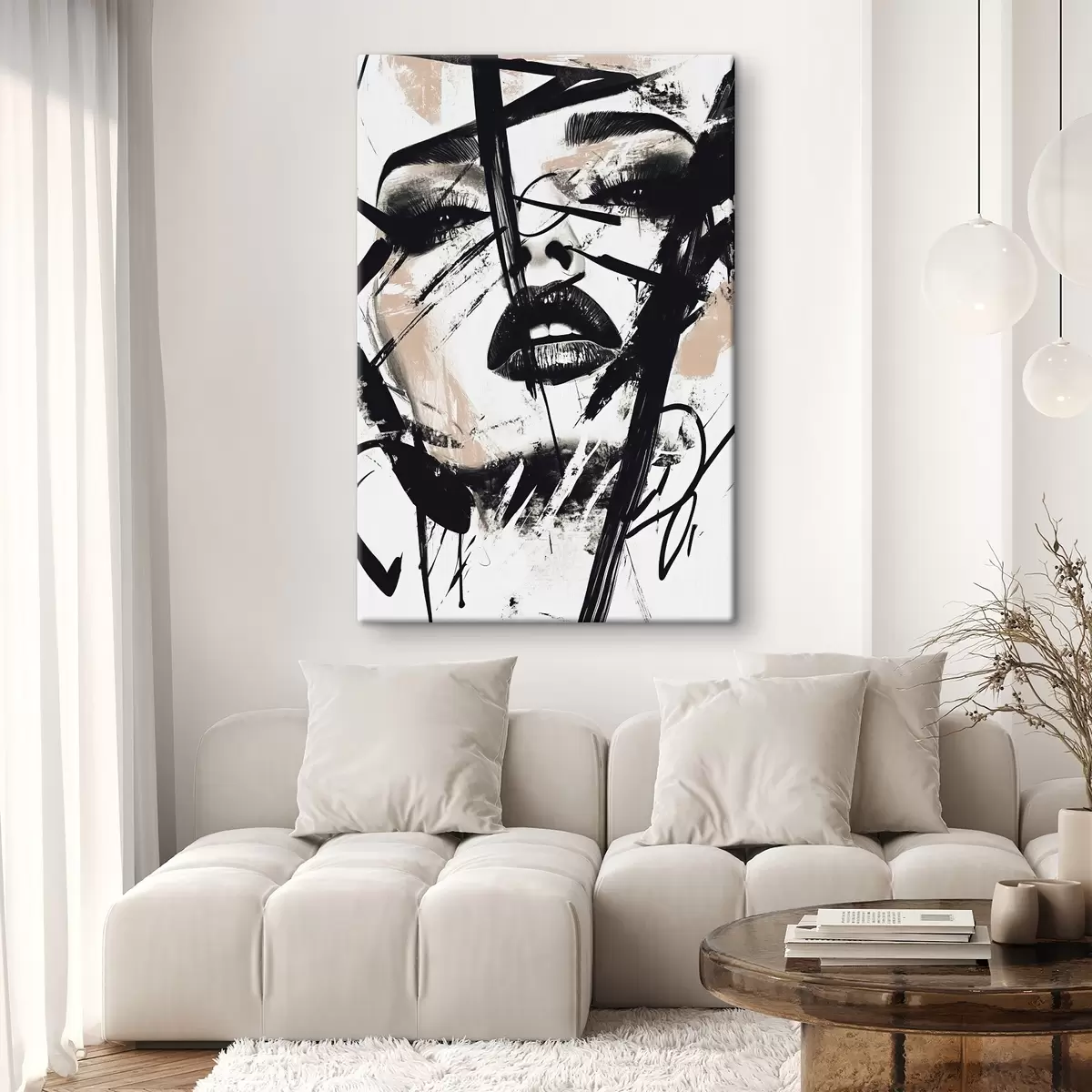  Schilderijen Abstract portret van een vrouw in graffitistijl s45777