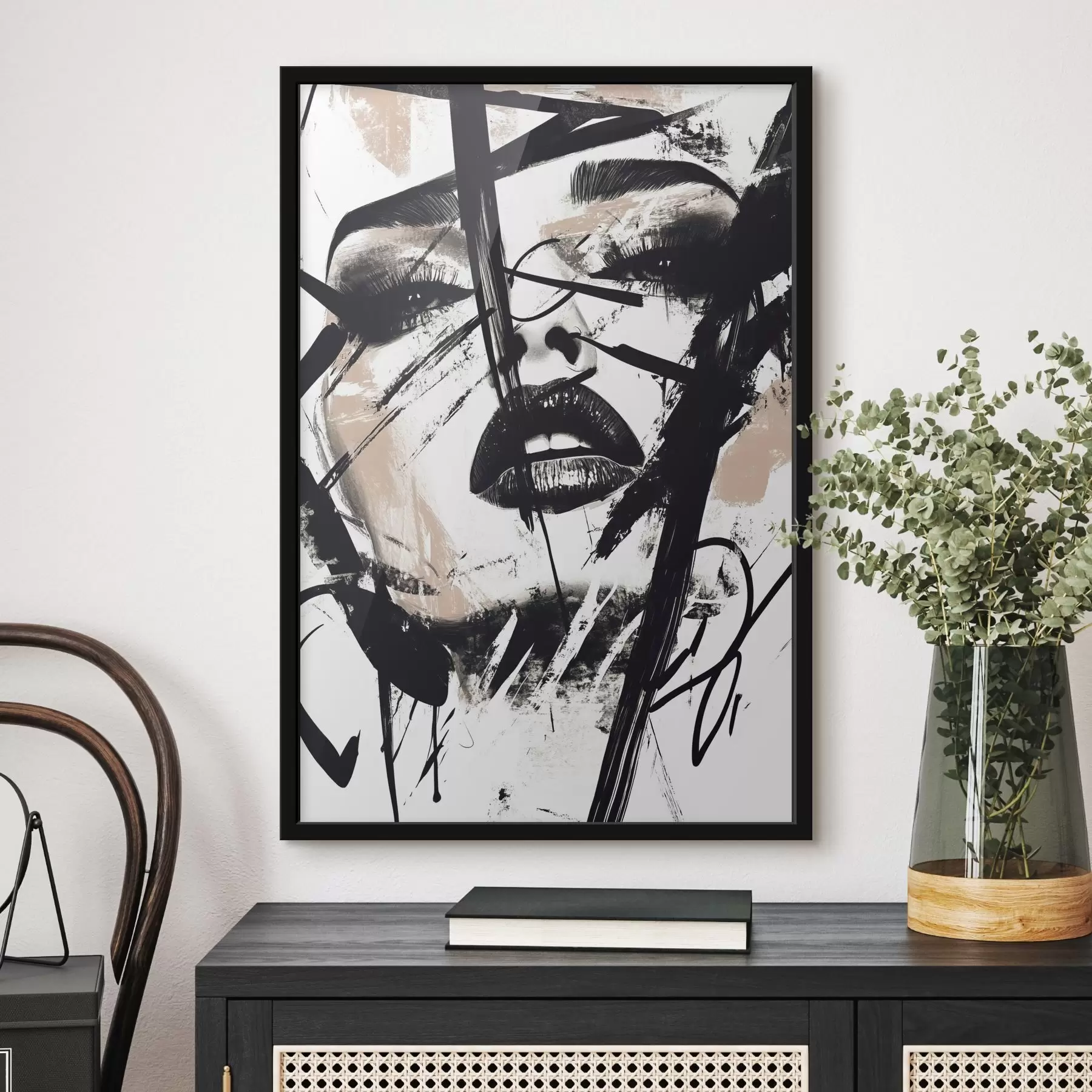 Fotobehang Abstract portret van een vrouw in graffitistijl f45777