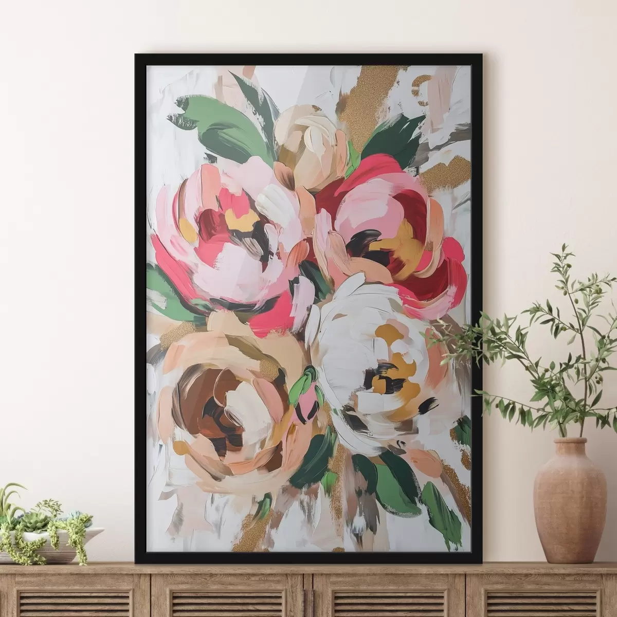 Poster Abstract boeket bloemen f45982