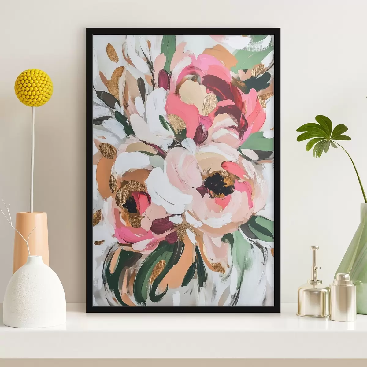 Poster Abstract boeket bloemen f45983
