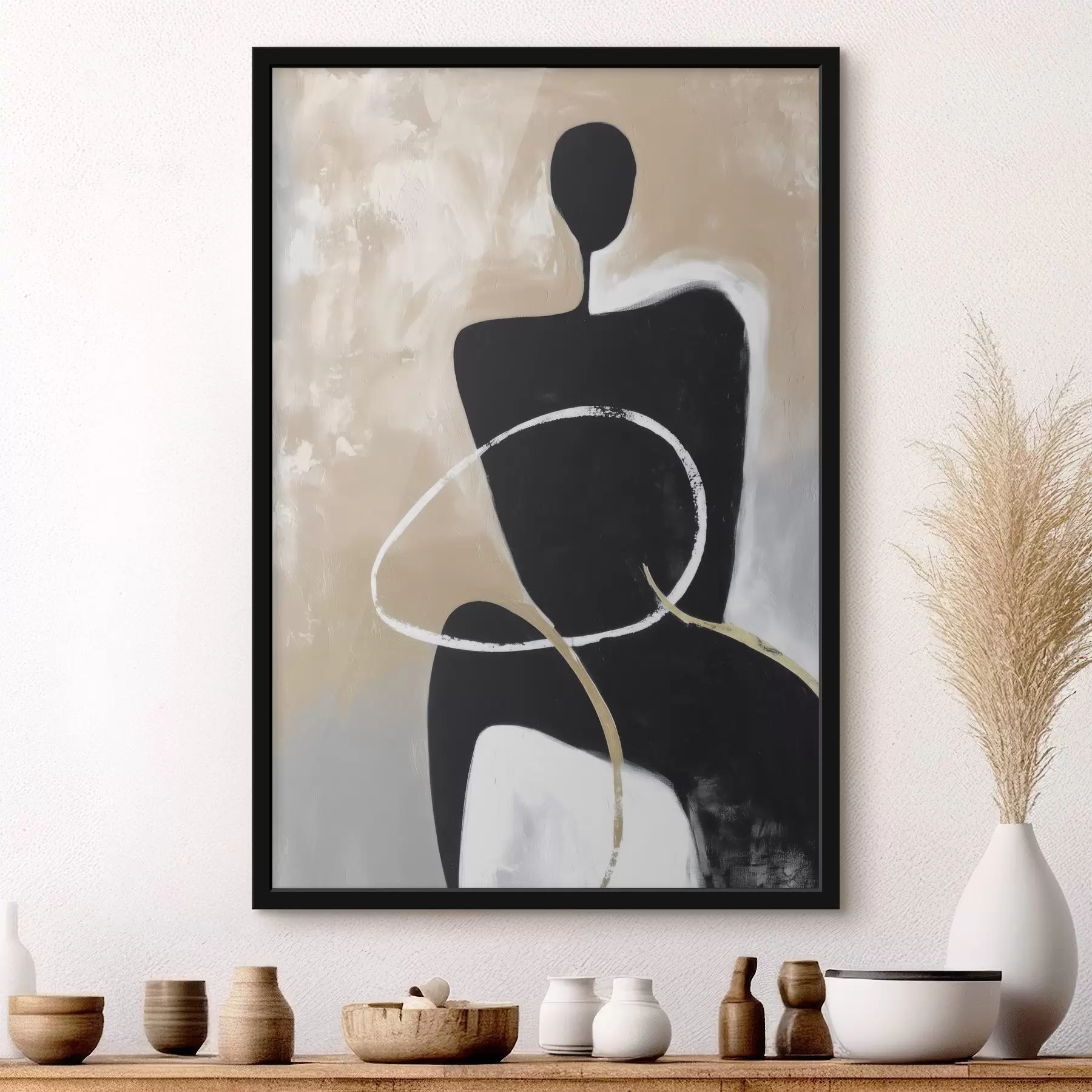 Fotobehang Abstract silhouet met minimalistische vormen f45984