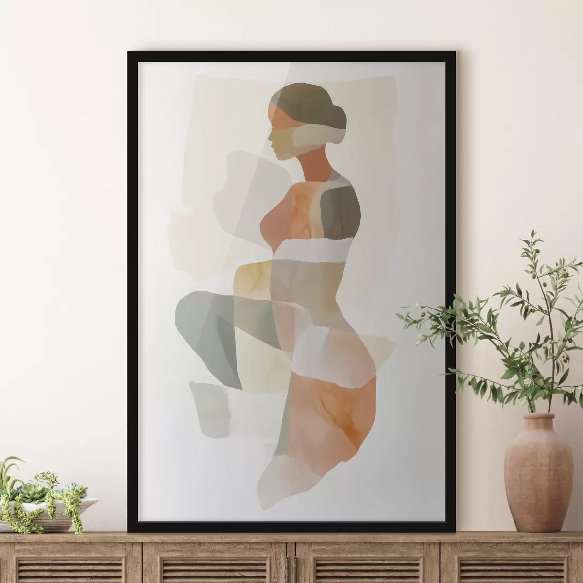 Poster Abstract vrouwelijk silhouet f45992