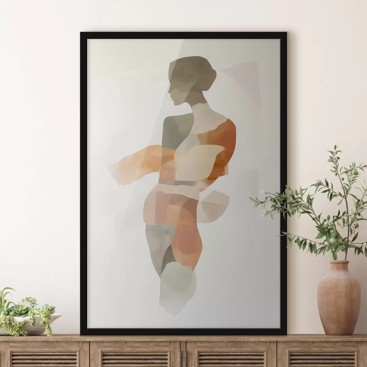 Poster Abstract vrouwelijk silhouet f45993