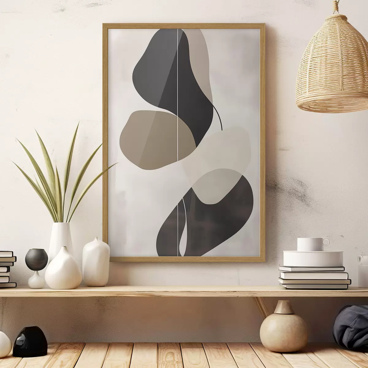 Poster Zwevende abstracte vormen f45995