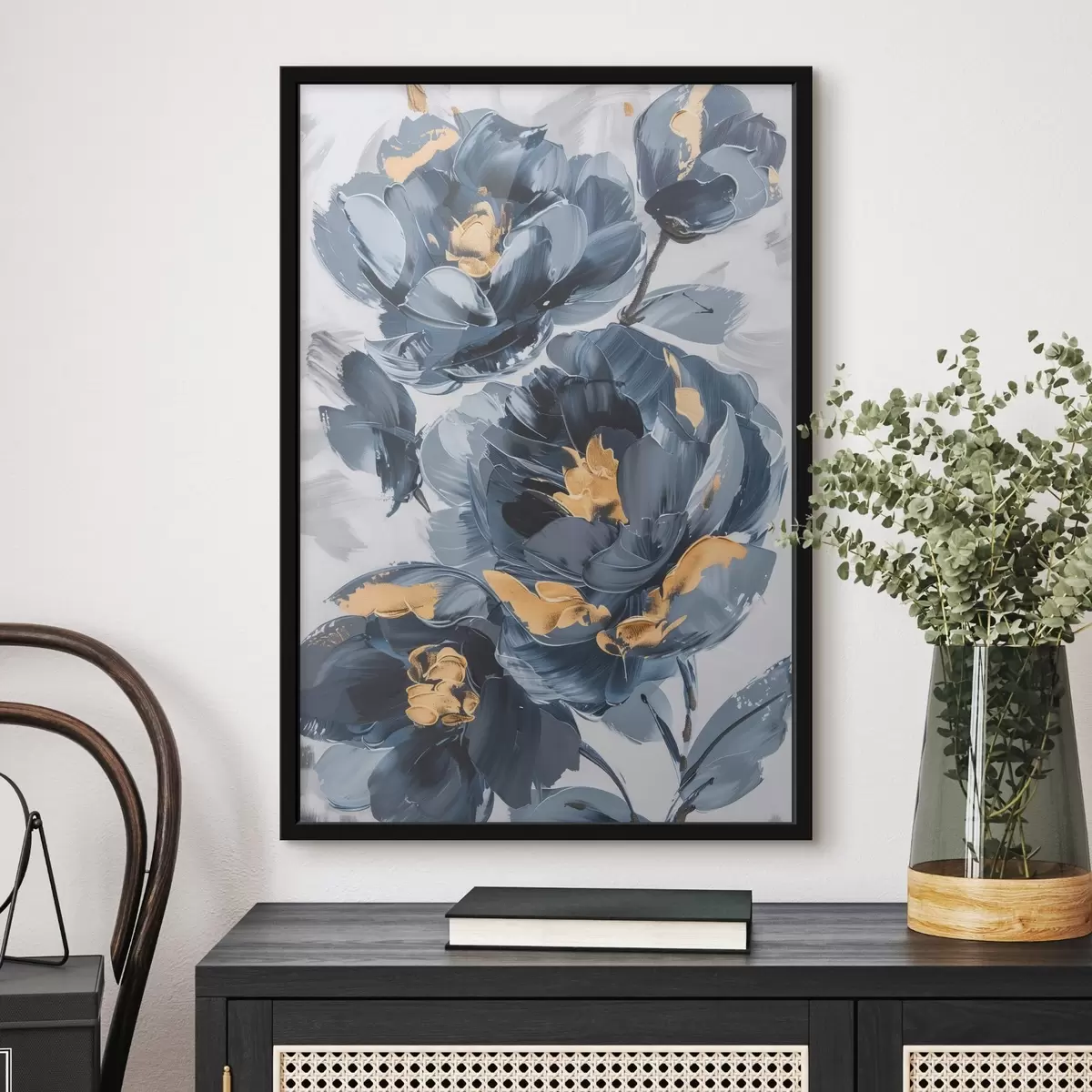 Poster Grote abstracte bloemen f46010