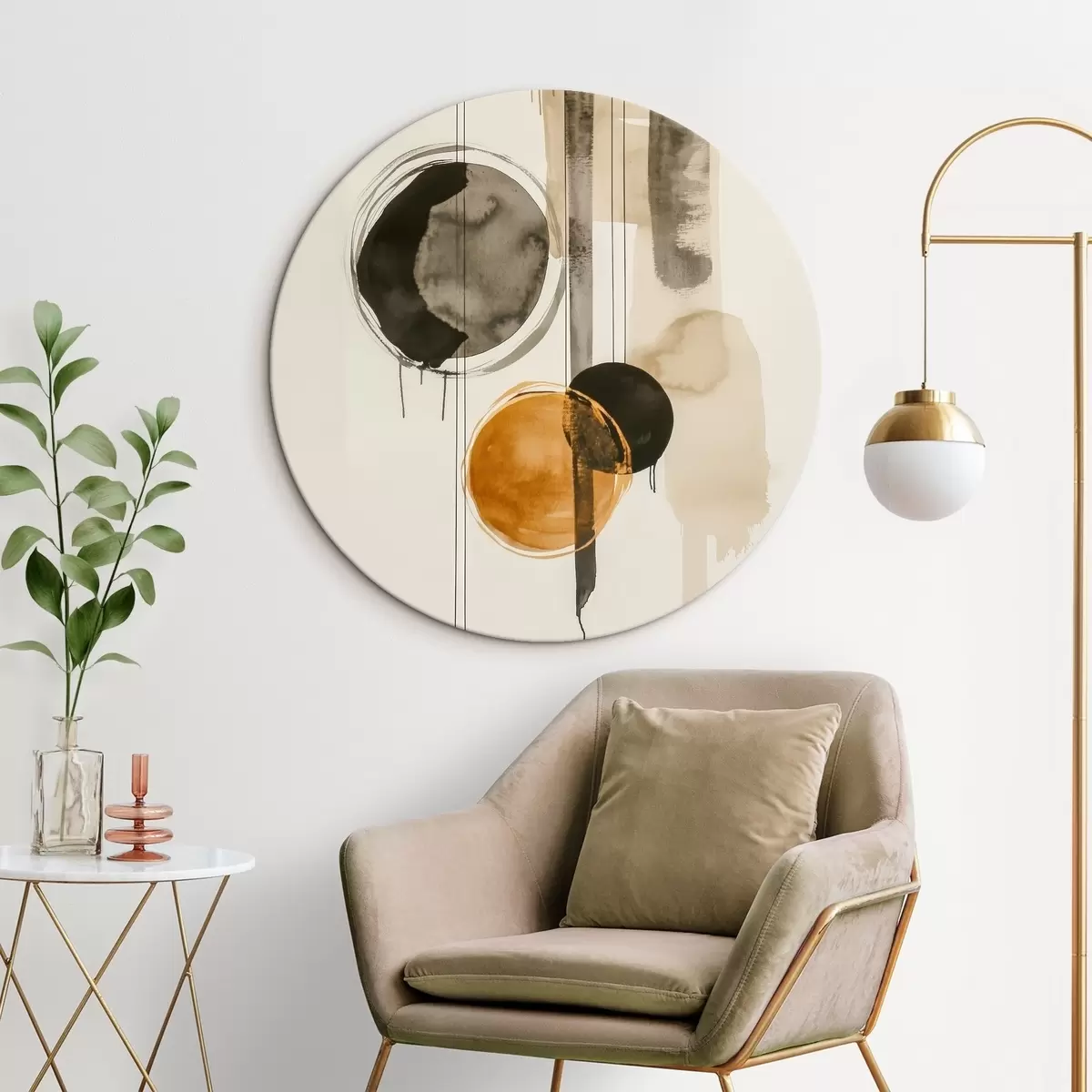 Ronde schilderijen Abstracte cirkels r45780