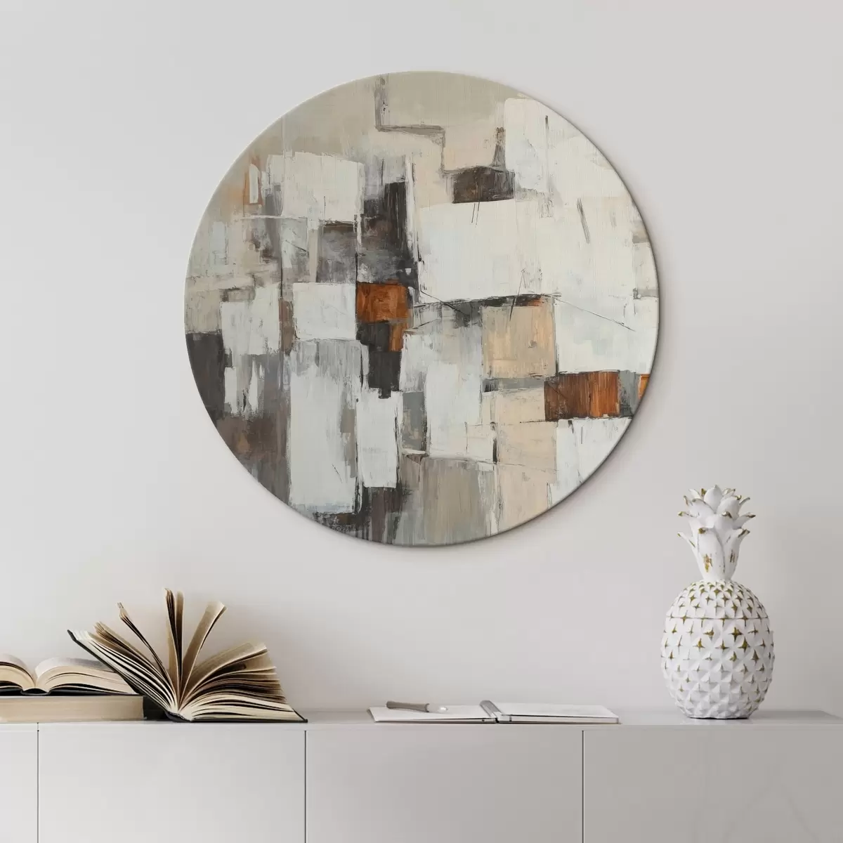 Ronde schilderijen Abstractie r45990