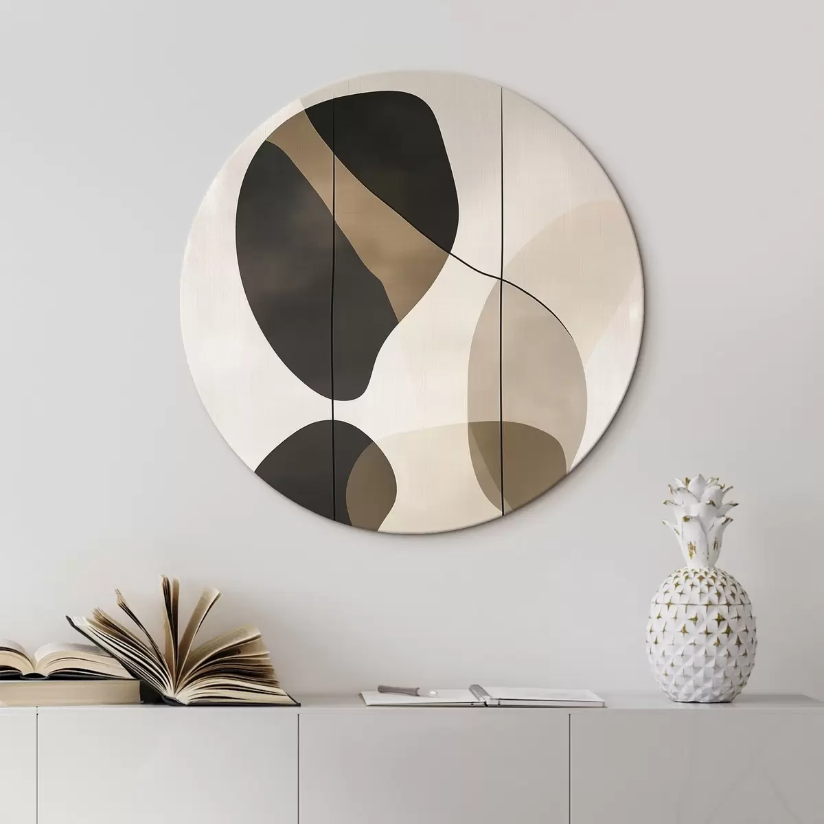 Ronde schilderijen Zwevende abstracte vormen r45991