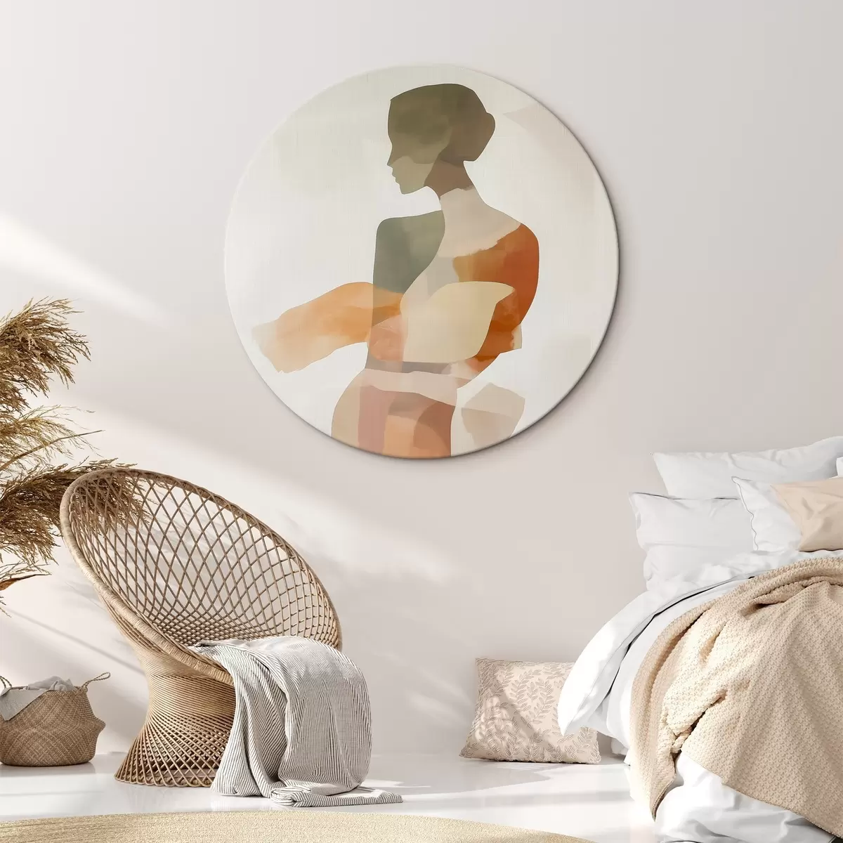 Ronde schilderijen Abstract vrouwelijk silhouet r45993