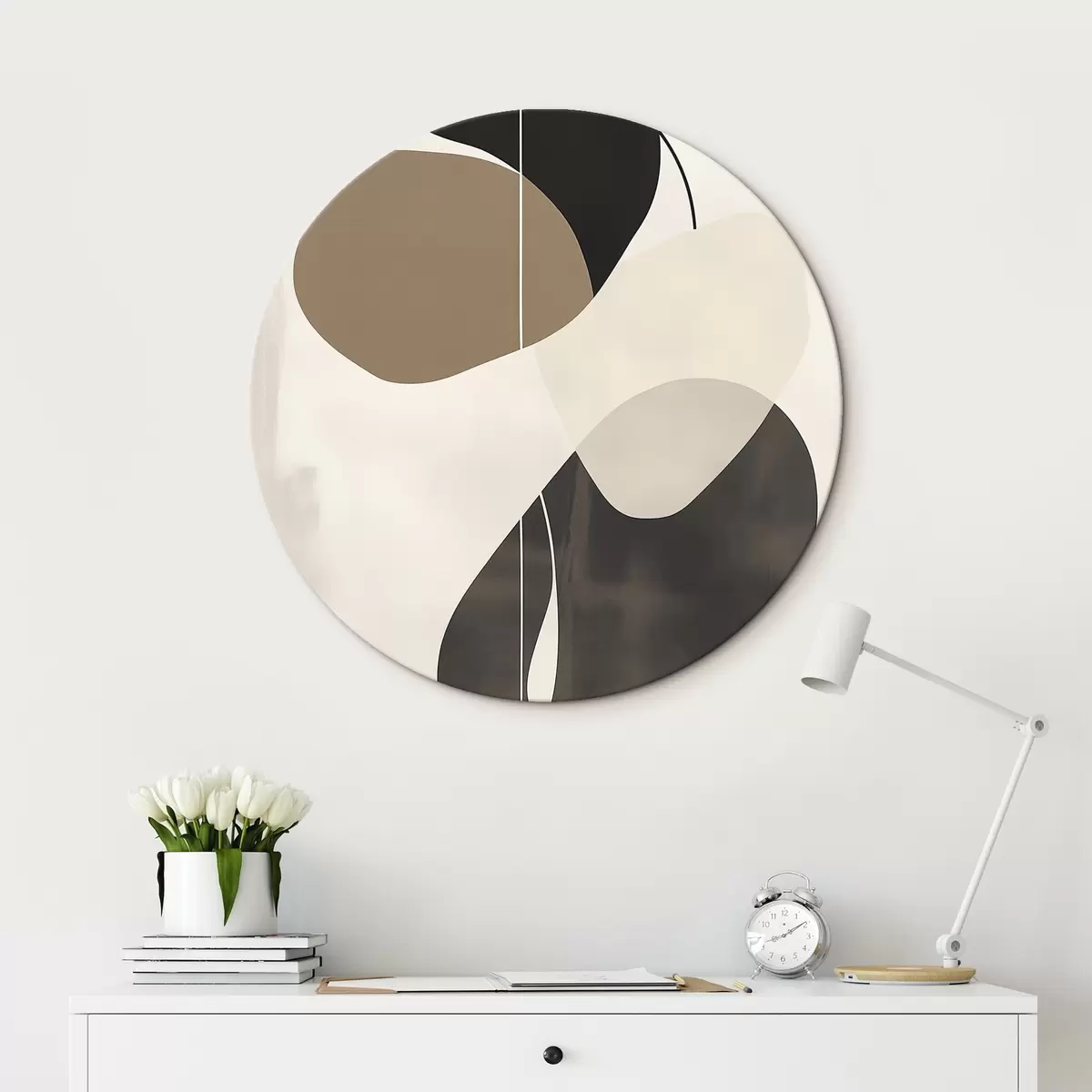 Ronde schilderijen Zwevende abstracte vormen r45995