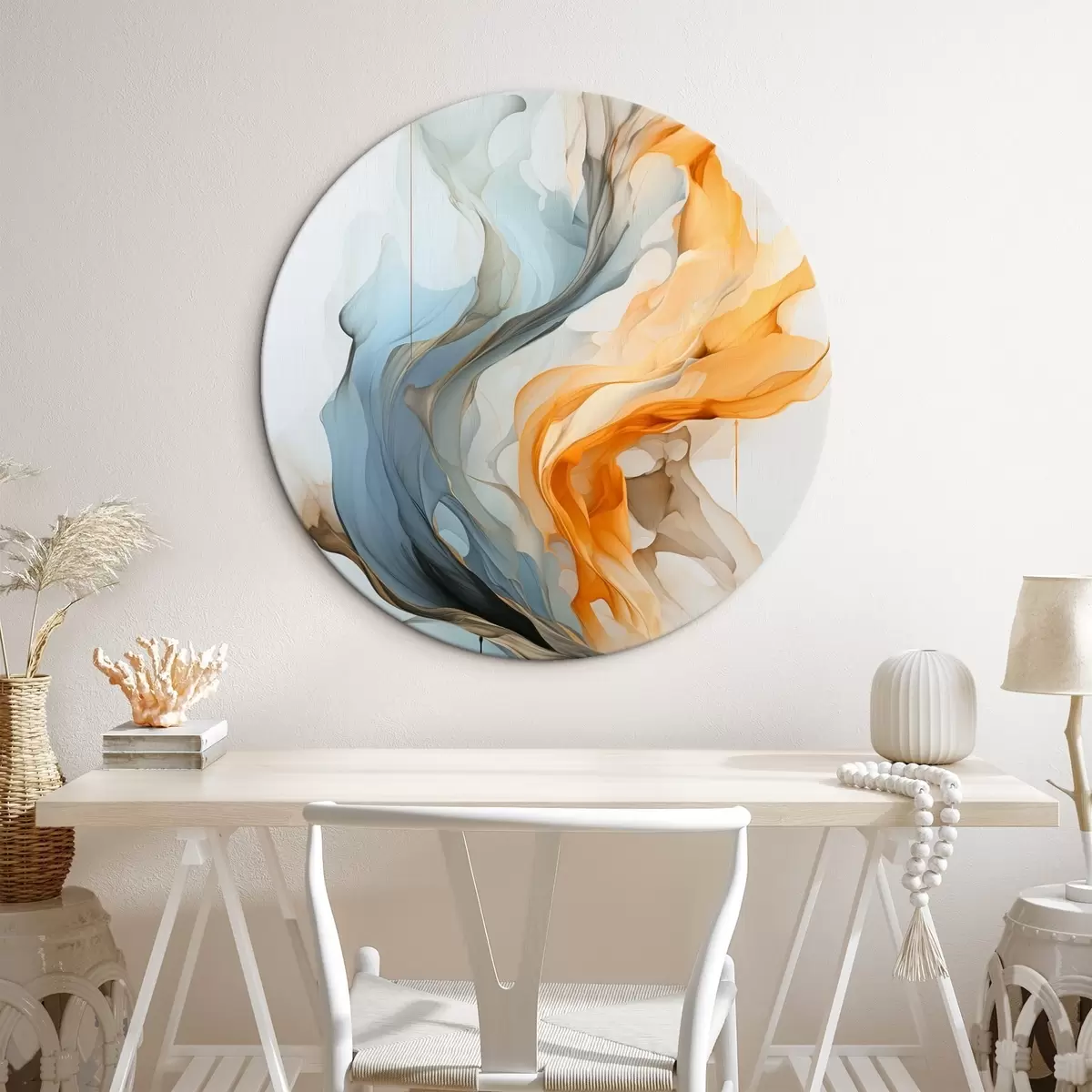 Ronde schilderijen Vloeistofabstractie r46000