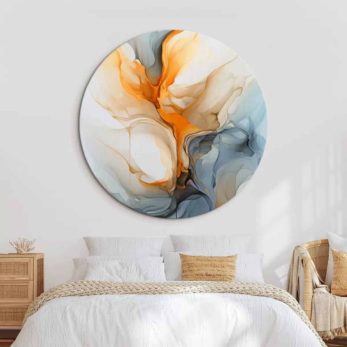 Ronde schilderijen Vloeistofabstractie r46001