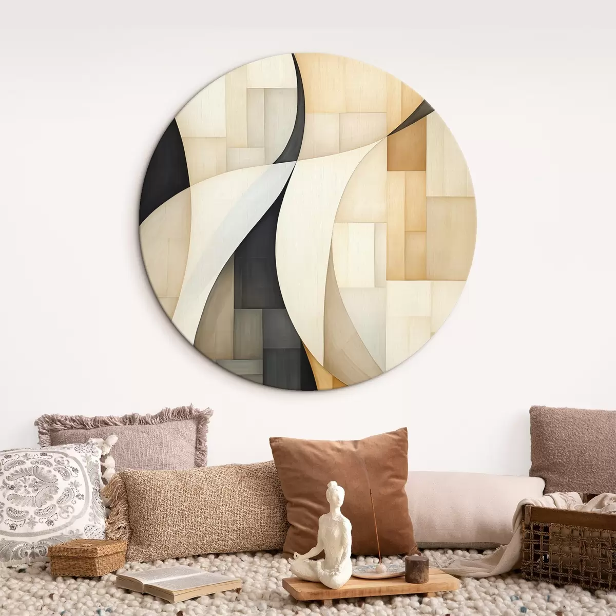 Ronde schilderijen Abstractie r46007