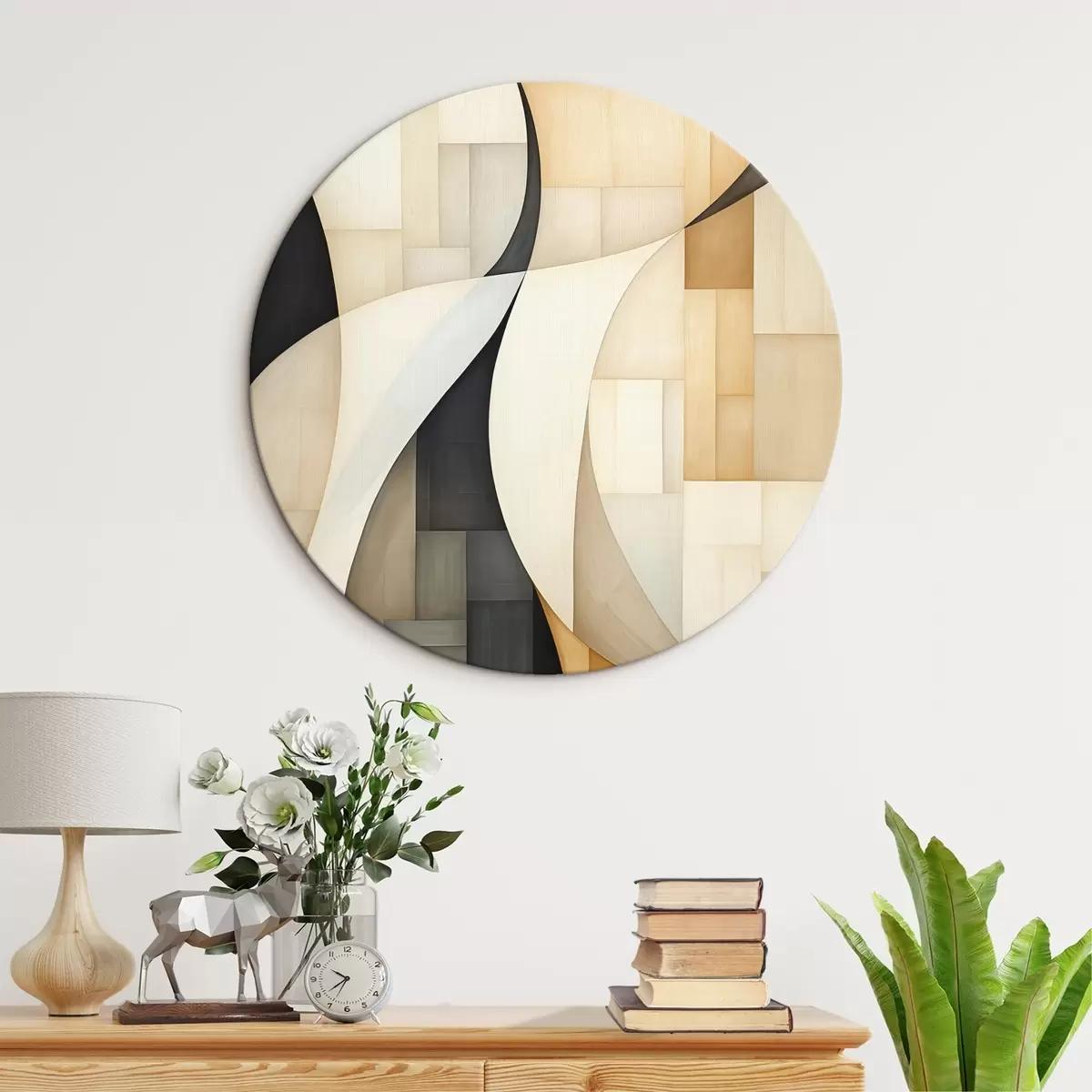 Ronde schilderijen Abstractie r46007
