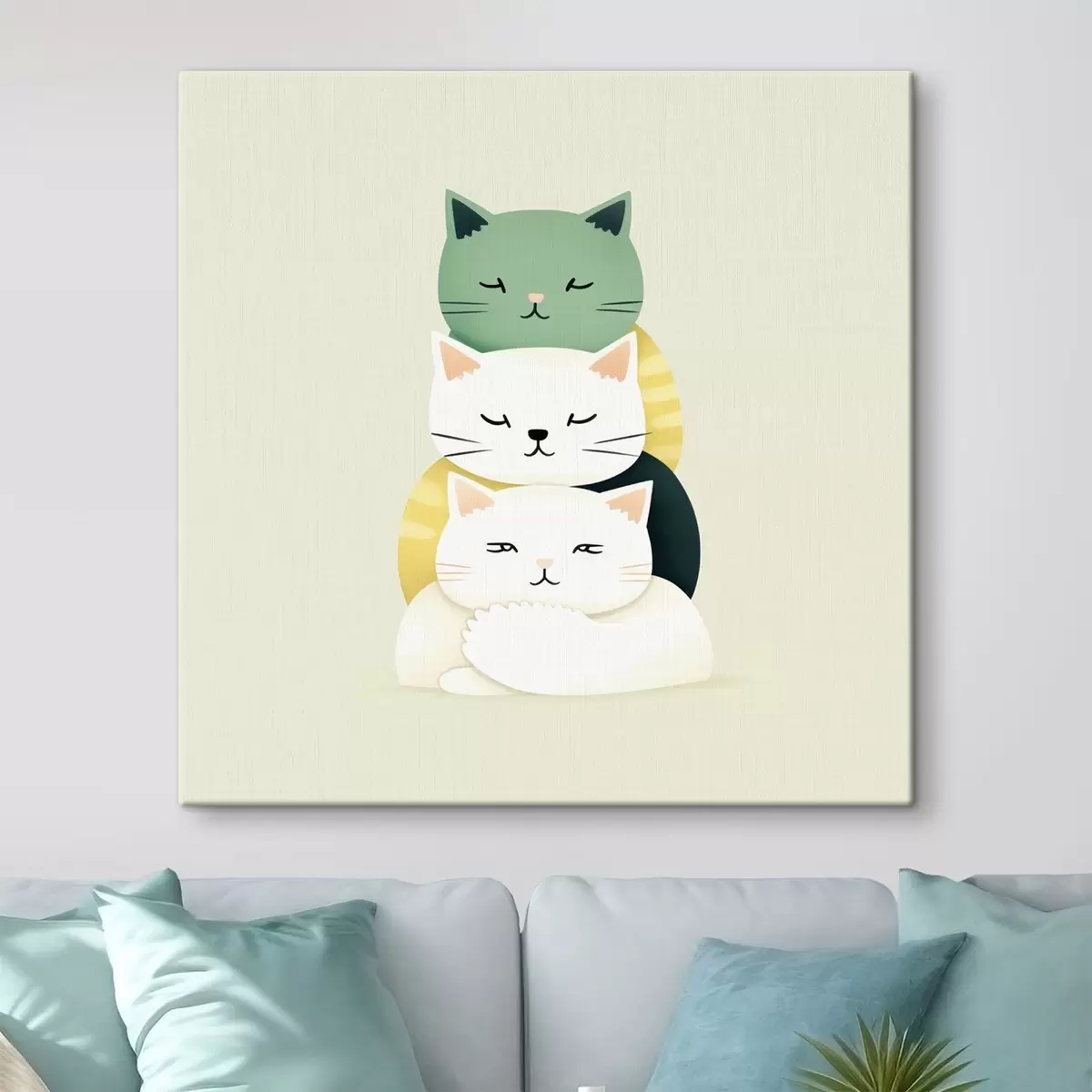  Schilderijen Compositie van drie katten in animatiestijl s45734