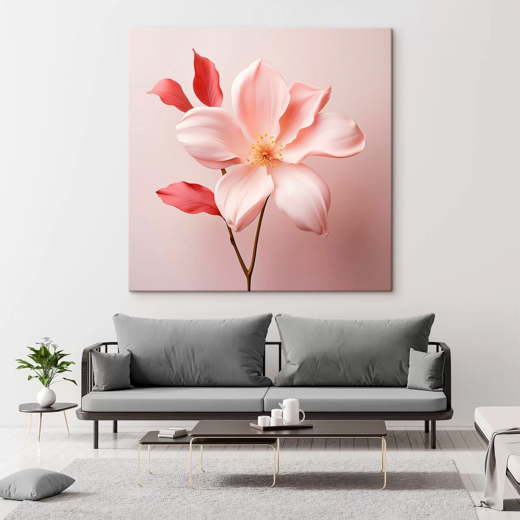  Schilderijen Roze magnolia in minimalistische stijl s45735
