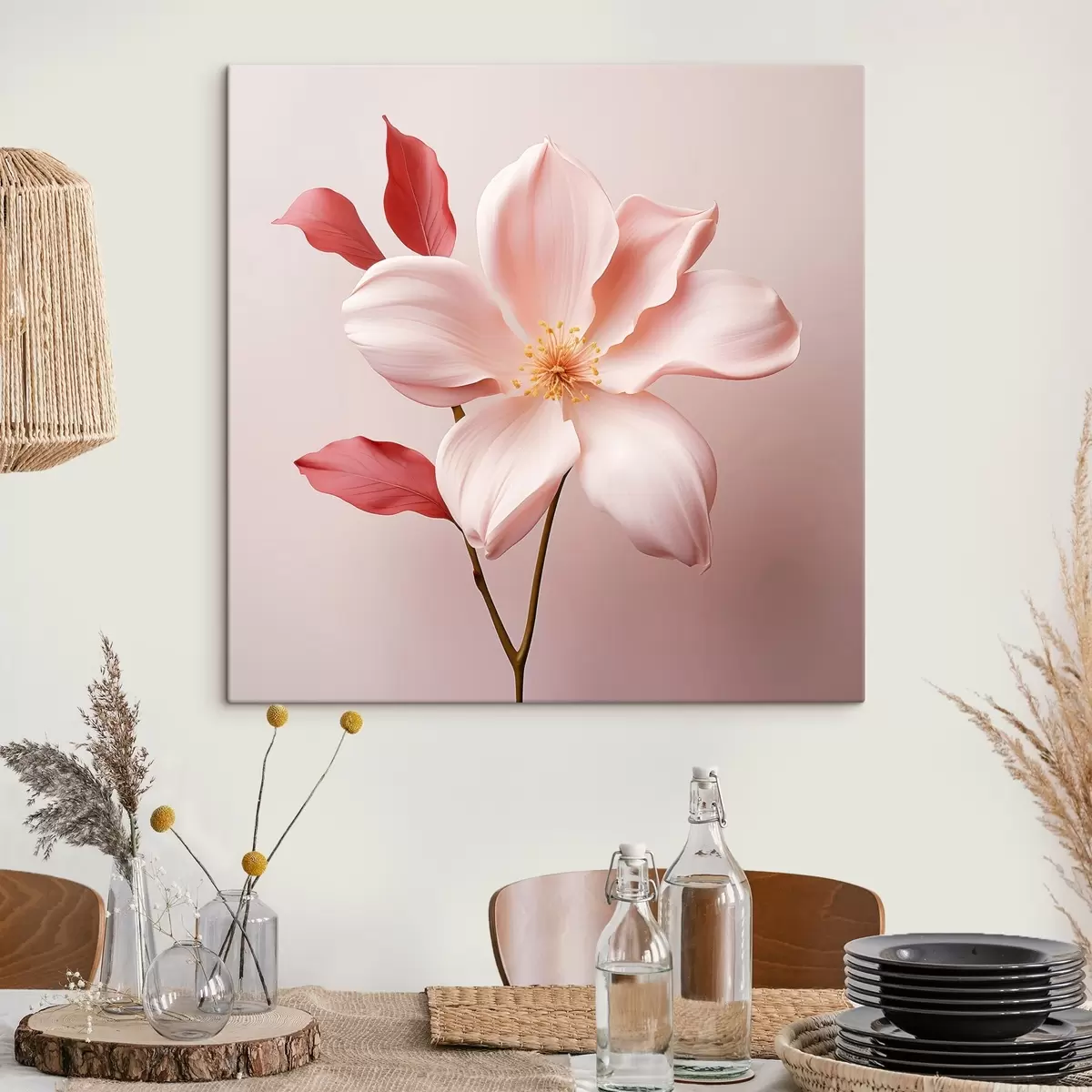  Schilderijen Roze magnolia in minimalistische stijl s45735