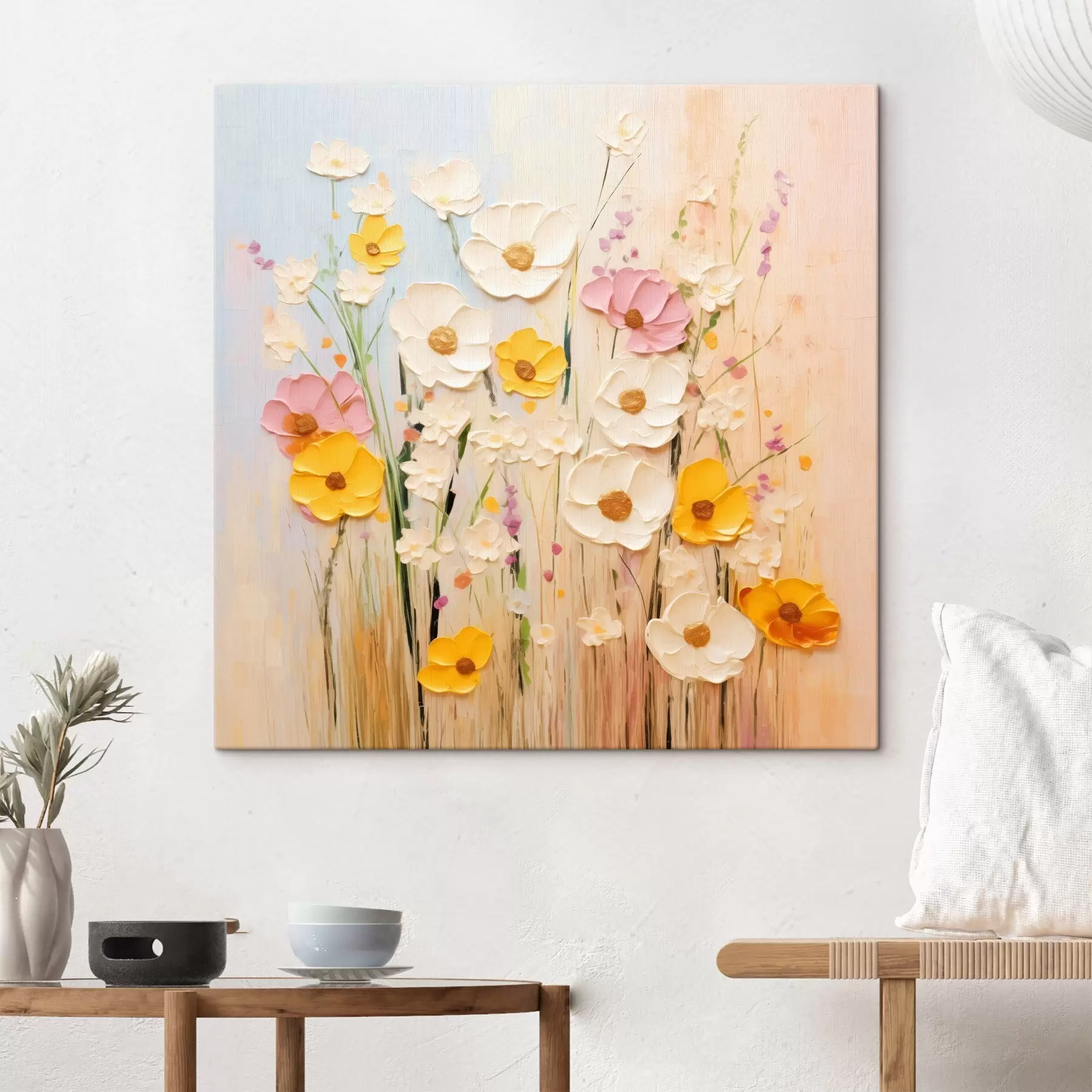  Schilderijen Lente-abstractie met schilderachtige elementen s45740